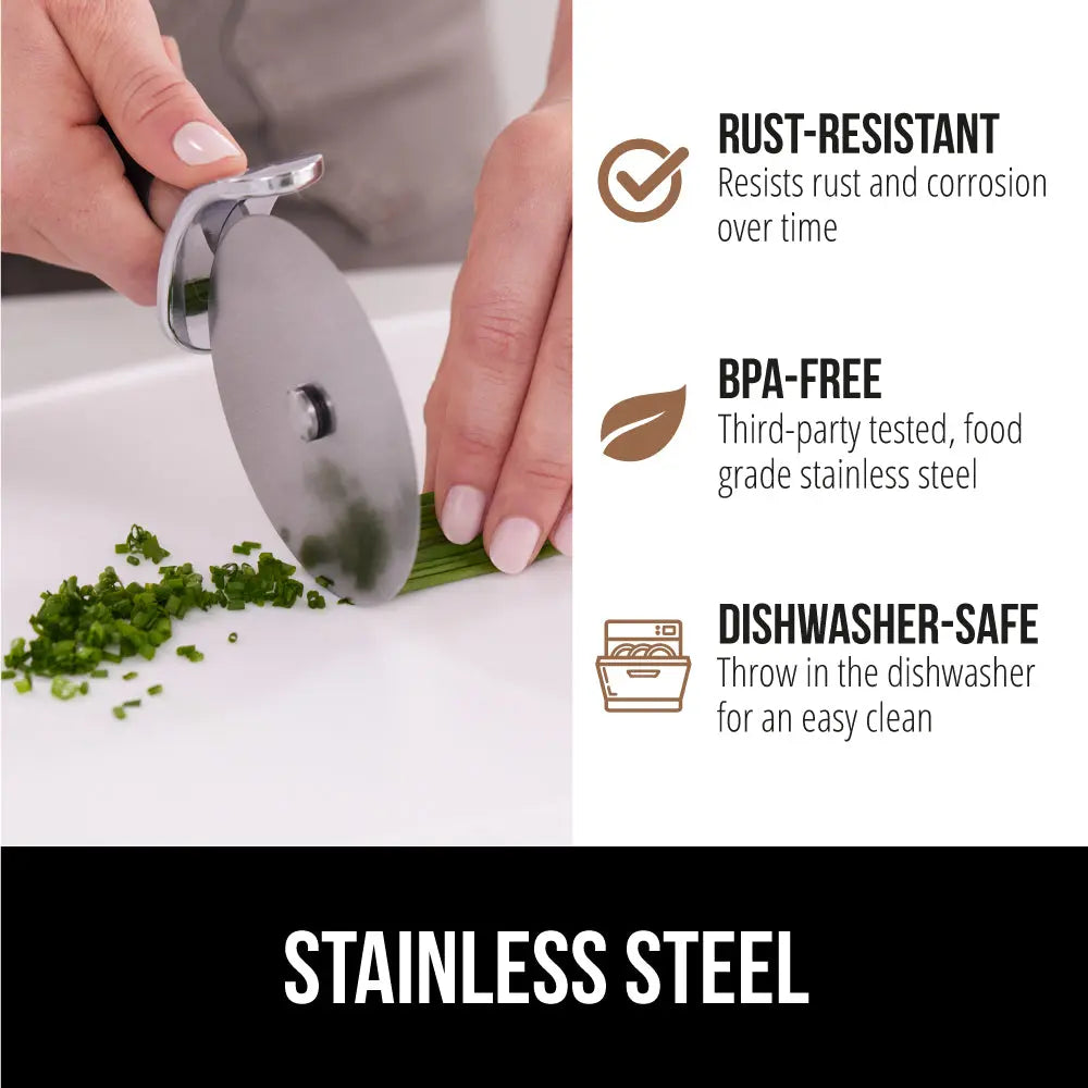 Gorilla Grip Patented 9-Inch Pizza Cutter Wheel with Rust-Resistant Stainless Steel Blade and Ergonomic Handle for Effortless Slicing of Pizzas, Pies, and Pastries