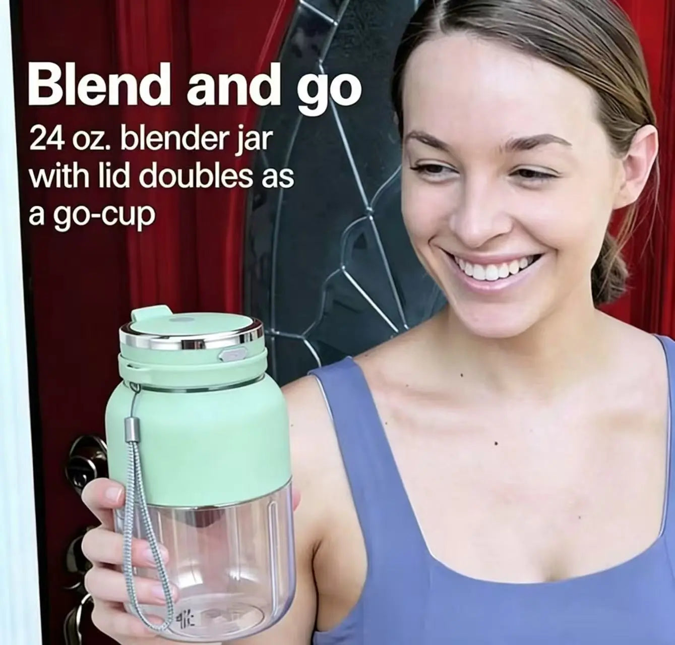 Portable Cordless Handheld Blender with 24oz BPA-Free Vessel, Leakproof Lid, Sip Spout, and USB-C Rechargeable Battery - Ideal for Shakes, Travel, and Kitchen Use (Includes Nutritious Recipe)