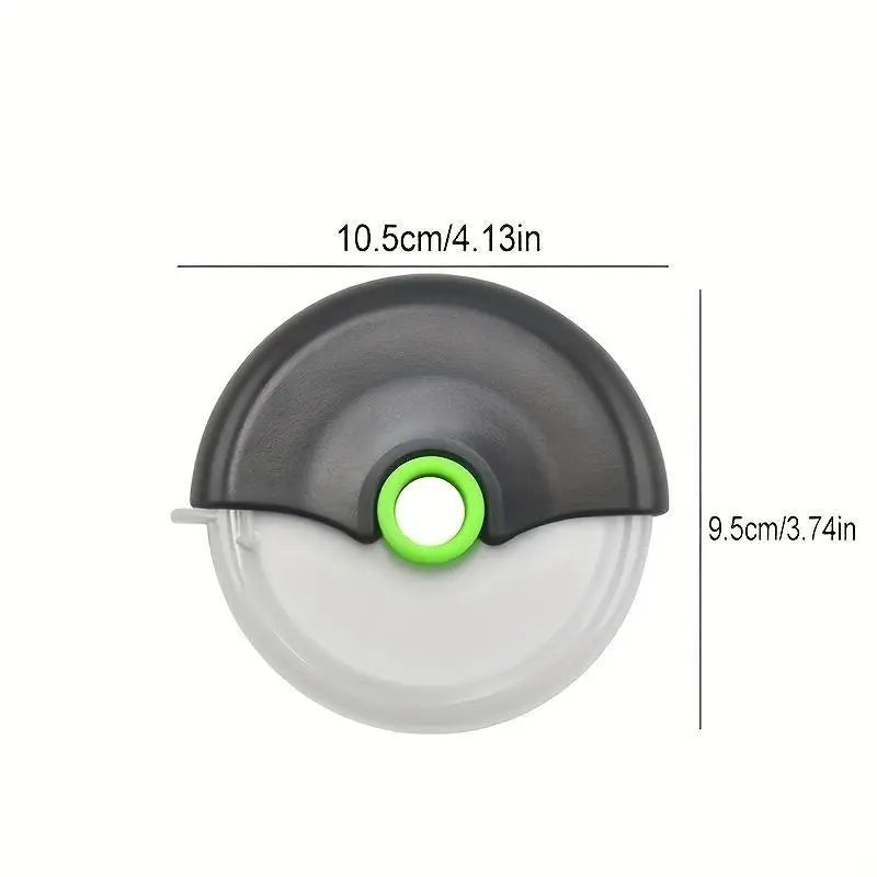 Stainless Steel Pizza Cutter with Safety Lid - Multi-Functional Slicer for Pizza, Cake, Pie, and Bread - Durable Kitchen Accessory for Cooking, Dining, and Barbecue - Manual Operation, No Batteries Required