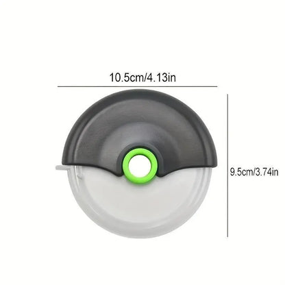 Stainless Steel Pizza Cutter with Safety Lid - Multi-Functional Slicer for Pizza, Cake, Pie, and Bread - Durable Kitchen Accessory for Cooking, Dining, and Barbecue - Manual Operation, No Batteries Required