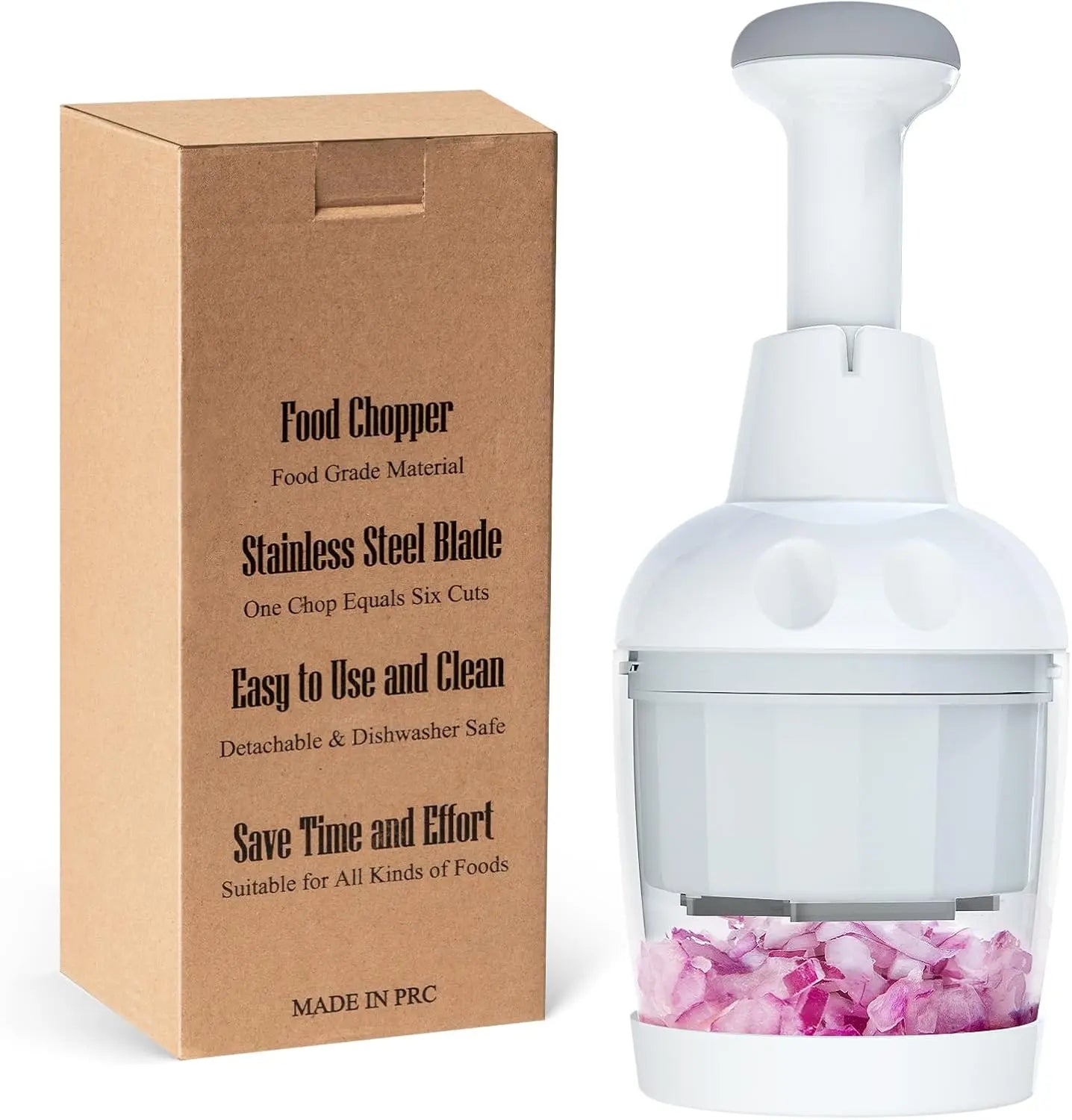 Pampered Chef Multipurpose Food Chopper - Handheld Vegetable, Onion, and Garlic Cutter with Protective Cover