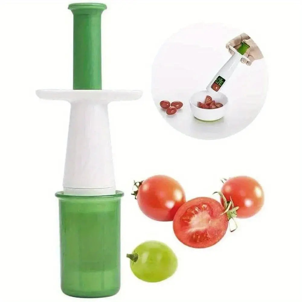 Versatile Fruit Slicing and Cutting Set, Food-Safe Plastic, Ideal Kitchen Tool for Cherry Tomatoes, Grapes, and Salads - Convenient BBQ Preparation Accessory for Families and Young Children