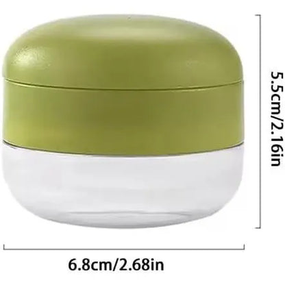 Professional Mini Garlic Chopper and Press with Integrated Container, Manual Garlic Mincer and Grinder, Stainless Steel Blades, Handheld Slicing and Dicing Tool – Green
