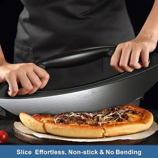 Heavy-Duty Stainless Steel Pizza Cutter with Protective Lid and Ultra Sharp Blade - Essential Kitchen Tool for Home Use (Black)