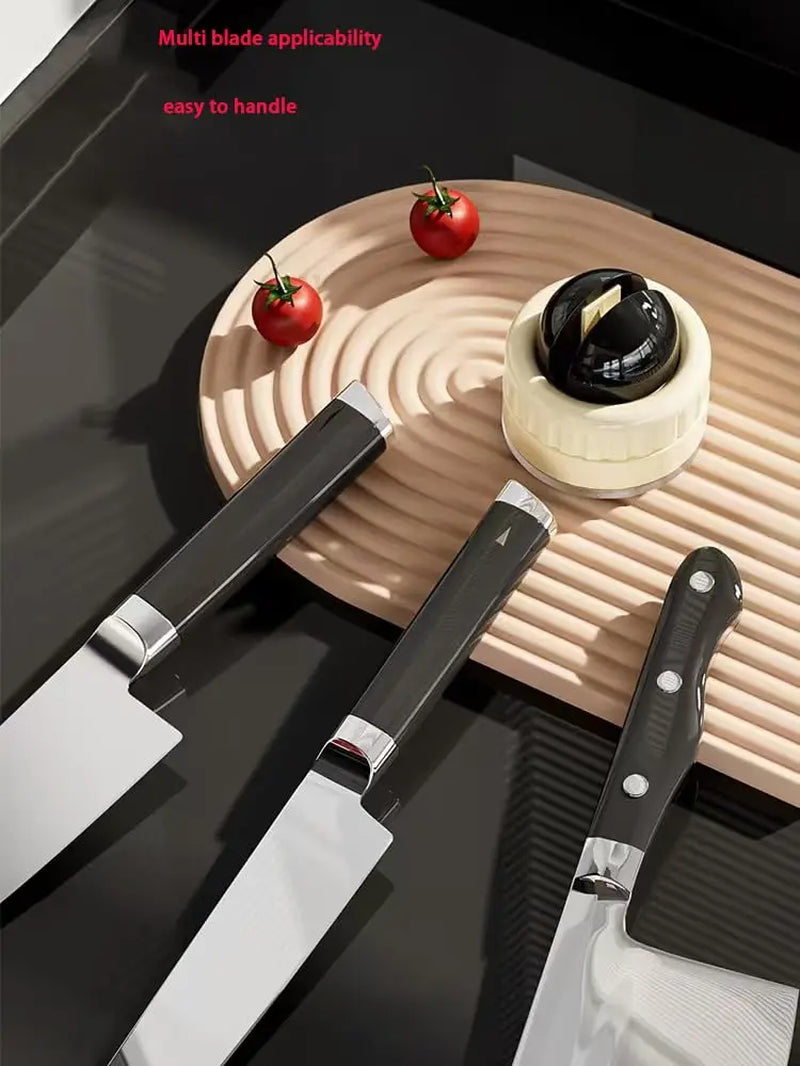 Portable Rapid Knife Sharpener with Suction Base for Kitchen and Outdoor Tools - Non-Slip Design for Knives, Scissors, and Cleavers