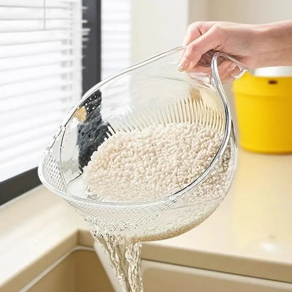 Multifunctional Rice Washing Drain Basket Set - 1/2/3 Count Strainer for Rice, Vegetables, and Fruits - Essential Kitchen Utensils
