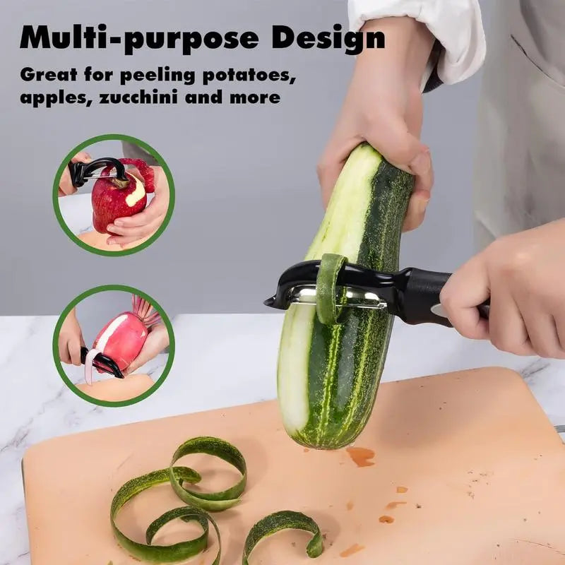 Premium Swivel Vegetable Peeler with Ergonomic Handle and Ultra-Sharp Stainless Steel Blades - Ideal for Peeling Vegetables and Fruits Including Potatoes, Carrots, and Apples