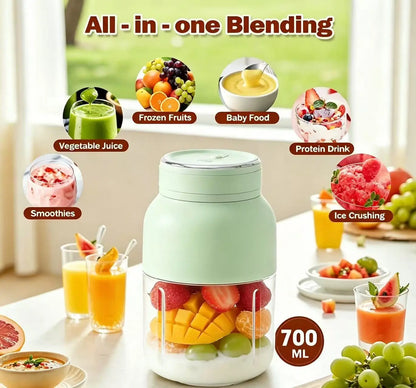 Portable Cordless Handheld Blender with 24oz BPA-Free Vessel, Leakproof Lid, Sip Spout, and USB-C Rechargeable Battery - Ideal for Shakes, Travel, and Kitchen Use (Includes Nutritious Recipe)