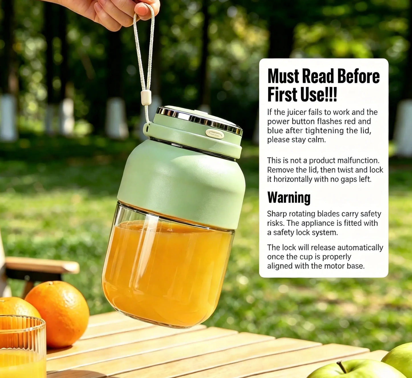 Portable Cordless Handheld Blender with 24oz BPA-Free Vessel, Leakproof Lid, Sip Spout, and USB-C Rechargeable Battery - Ideal for Shakes, Travel, and Kitchen Use (Includes Nutritious Recipe)