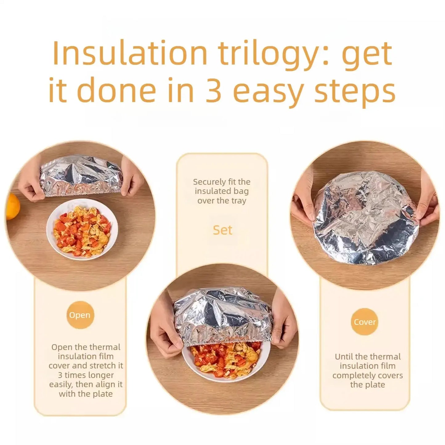Premium Aluminum Foil Heat-Retaining Cover for Home Dining Table and Food Storage, Ensuring Insulation and Freshness