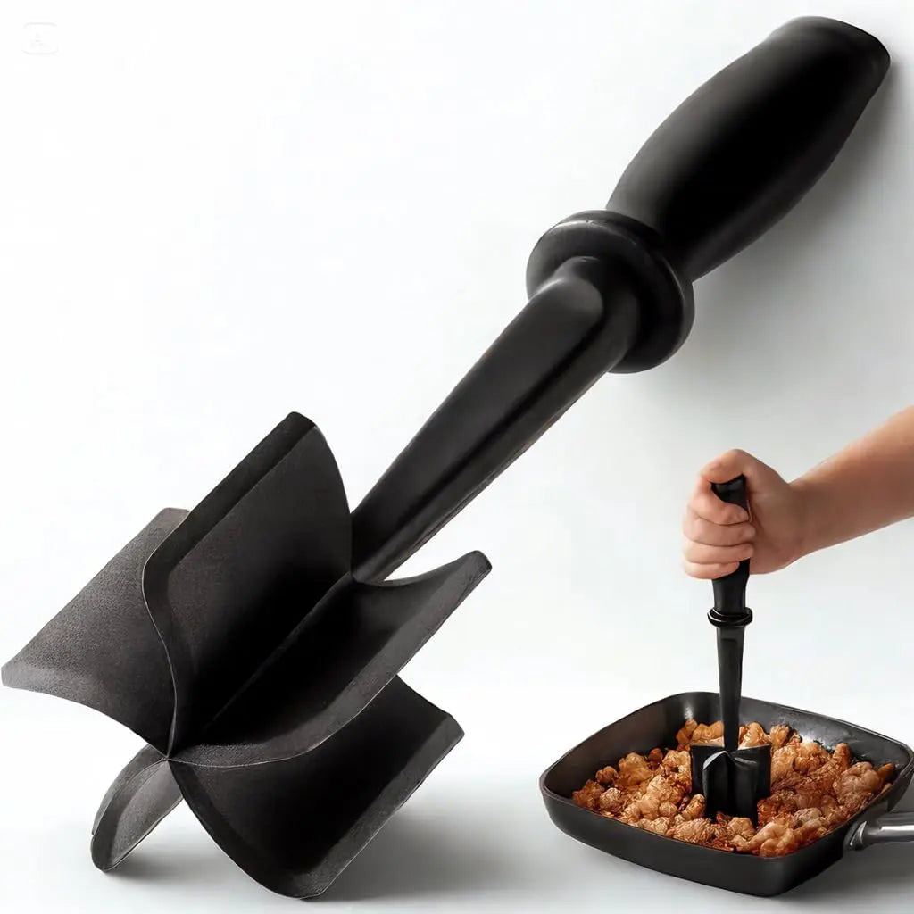 Meat Chopper and Potato Masher Tool for Kitchen, Black