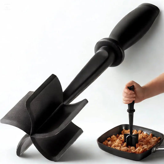 Meat Chopper and Potato Masher Tool for Kitchen, Black