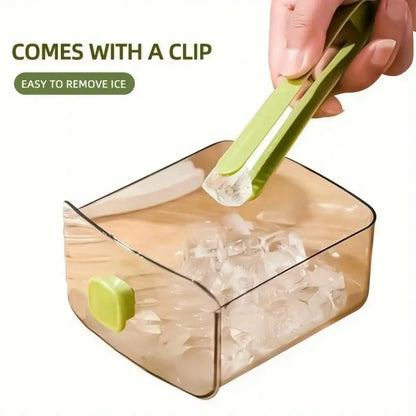 48-Compartment Portable Ice Maker with Easy-Press Lid - Double-Layer Design, Silicone Tray Included, Durable Plastic Construction, Ideal for Beverage Cooling and Homemade Frozen Foods