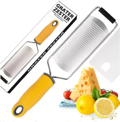 Premium Stainless Steel Citrus Zester and Cheese Grater - Versatile Kitchen Utensil Set for Lemons, Ginger, and More