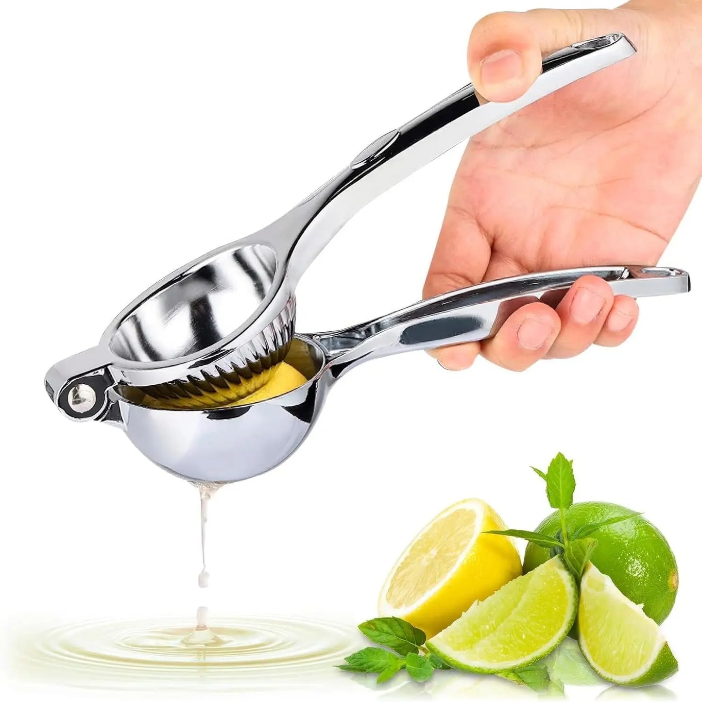 Stainless Steel Citrus Juicer - 8.3" x 2.6" Heavy-Duty Ergonomic Lime Squeezer for Efficient Juice Extraction, Ideal for Holiday and Festive Drinks, Perfect Kitchen Gift for Chefs