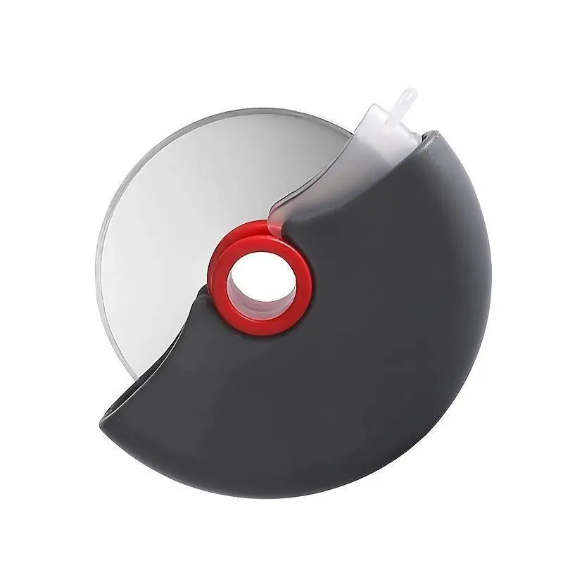Stainless Steel Pizza Cutter with Safety Lid - Multi-Functional Slicer for Pizza, Cake, Pie, and Bread - Durable Kitchen Accessory for Cooking, Dining, and Barbecue - Manual Operation, No Batteries Required