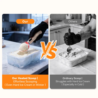 INKBIRD Heated Ice Cream Scoop with Adjustable Temperature Settings, LED Display, and Rechargeable 2500mAh Battery - Ideal Father's Day Gift
