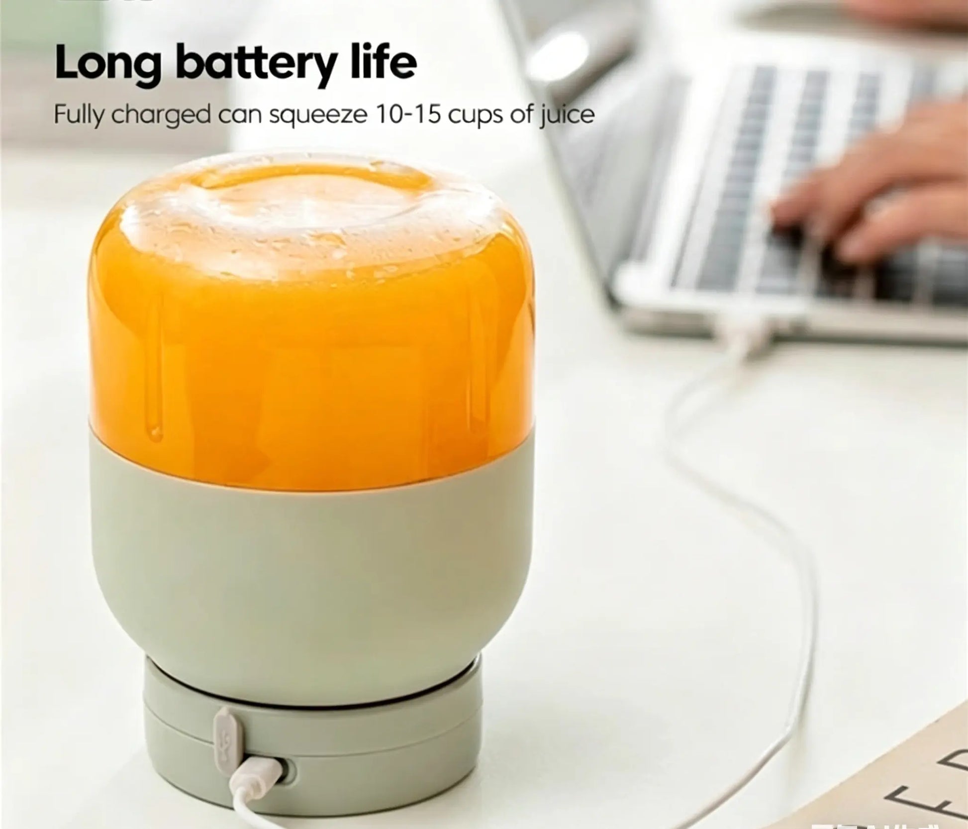 Portable Cordless Handheld Blender with 24oz BPA-Free Vessel, Leakproof Lid, Sip Spout, and USB-C Rechargeable Battery - Ideal for Shakes, Travel, and Kitchen Use (Includes Nutritious Recipe)