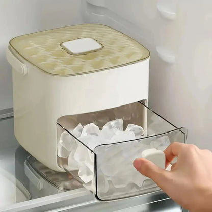 48-Compartment Portable Ice Maker with Easy-Press Lid - Double-Layer Design, Silicone Tray Included, Durable Plastic Construction, Ideal for Beverage Cooling and Homemade Frozen Foods