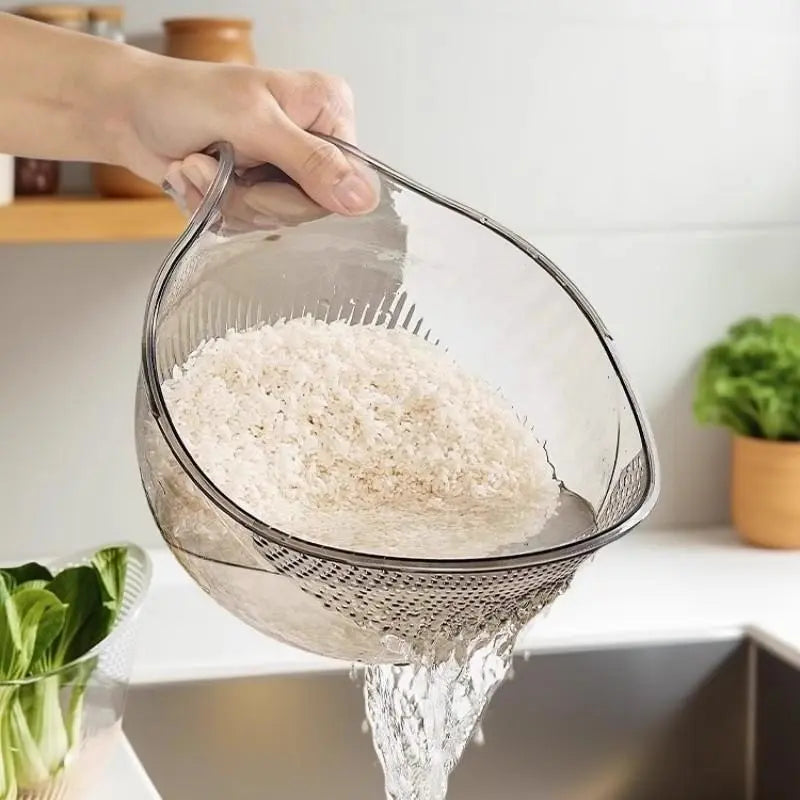 Multifunctional Rice Washing Drain Basket Set - 1/2/3 Count Strainer for Rice, Vegetables, and Fruits - Essential Kitchen Utensils