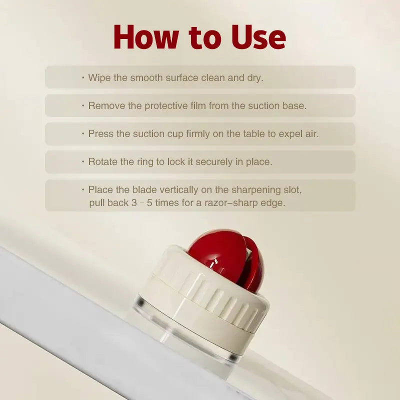 Portable Rapid Knife Sharpener with Suction Base for Kitchen and Outdoor Tools - Non-Slip Design for Knives, Scissors, and Cleavers