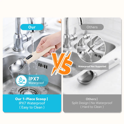 INKBIRD Heated Ice Cream Scoop with Adjustable Temperature Settings, LED Display, and Rechargeable 2500mAh Battery - Ideal Father's Day Gift