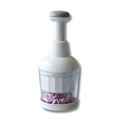 Pampered Chef Multipurpose Food Chopper - Handheld Vegetable, Onion, and Garlic Cutter with Protective Cover
