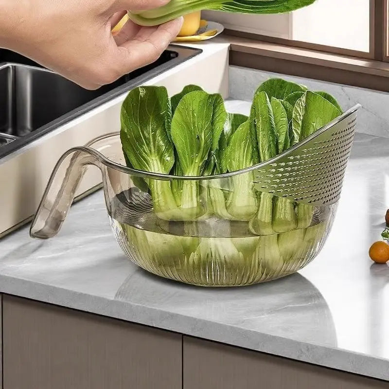 Multifunctional Rice Washing Drain Basket Set - 1/2/3 Count Strainer for Rice, Vegetables, and Fruits - Essential Kitchen Utensils