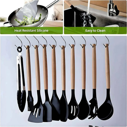 ITZZO 19-Piece Kitchen Utensil Set with Storage Block Organizer