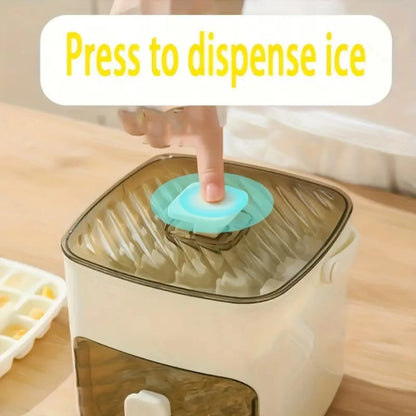 48-Compartment Portable Ice Maker with Easy-Press Lid - Double-Layer Design, Silicone Tray Included, Durable Plastic Construction, Ideal for Beverage Cooling and Homemade Frozen Foods
