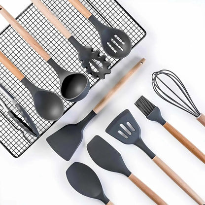 ITZZO 19-Piece Kitchen Utensil Set with Storage Block Organizer