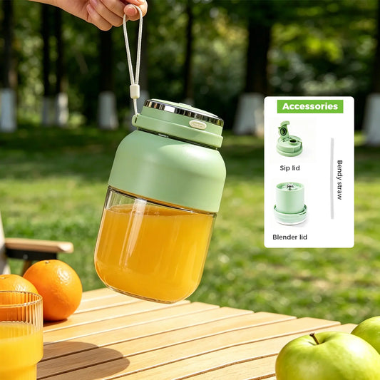Portable Cordless Handheld Blender with 24oz BPA-Free Vessel, Leakproof Lid, Sip Spout, and USB-C Rechargeable Battery - Ideal for Shakes, Travel, and Kitchen Use (Includes Nutritious Recipe)