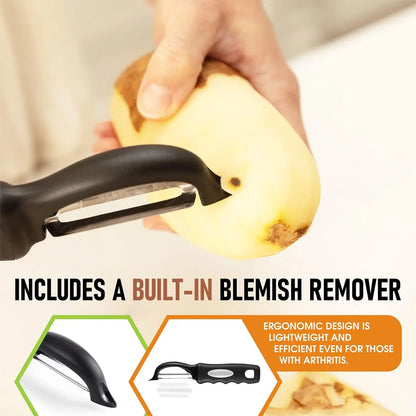 Premium Swivel Vegetable Peeler with Ergonomic Handle and Ultra-Sharp Stainless Steel Blades - Ideal for Peeling Vegetables and Fruits Including Potatoes, Carrots, and Apples