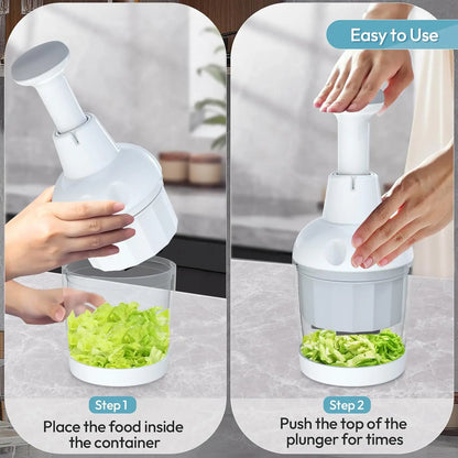 Pampered Chef Multipurpose Food Chopper - Handheld Vegetable, Onion, and Garlic Cutter with Protective Cover