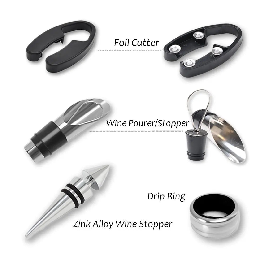 Kato by Tirrinia 5-Piece Wine Bottle Opener Set for Outdoor Gatherings
