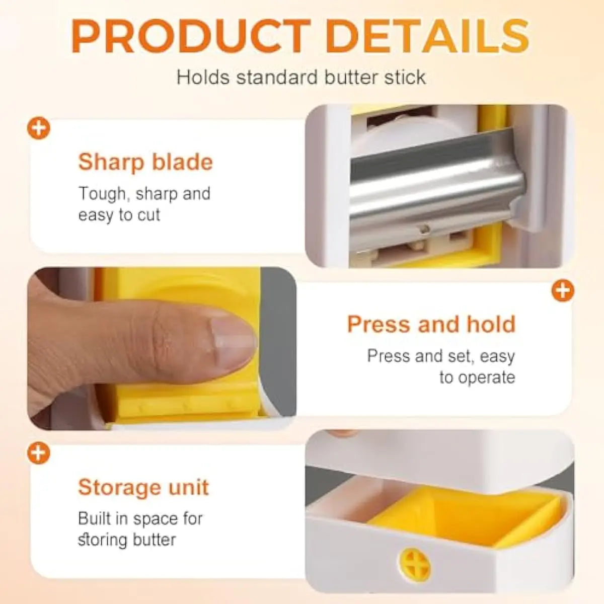 One-Click Butter Cutter and Dispenser for Fresh Storage and Precise Slicing of Sticks, Ideal for Bread, Cakes, and Cookies