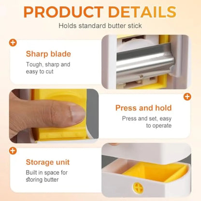 One-Click Butter Cutter and Dispenser for Fresh Storage and Precise Slicing of Sticks, Ideal for Bread, Cakes, and Cookies
